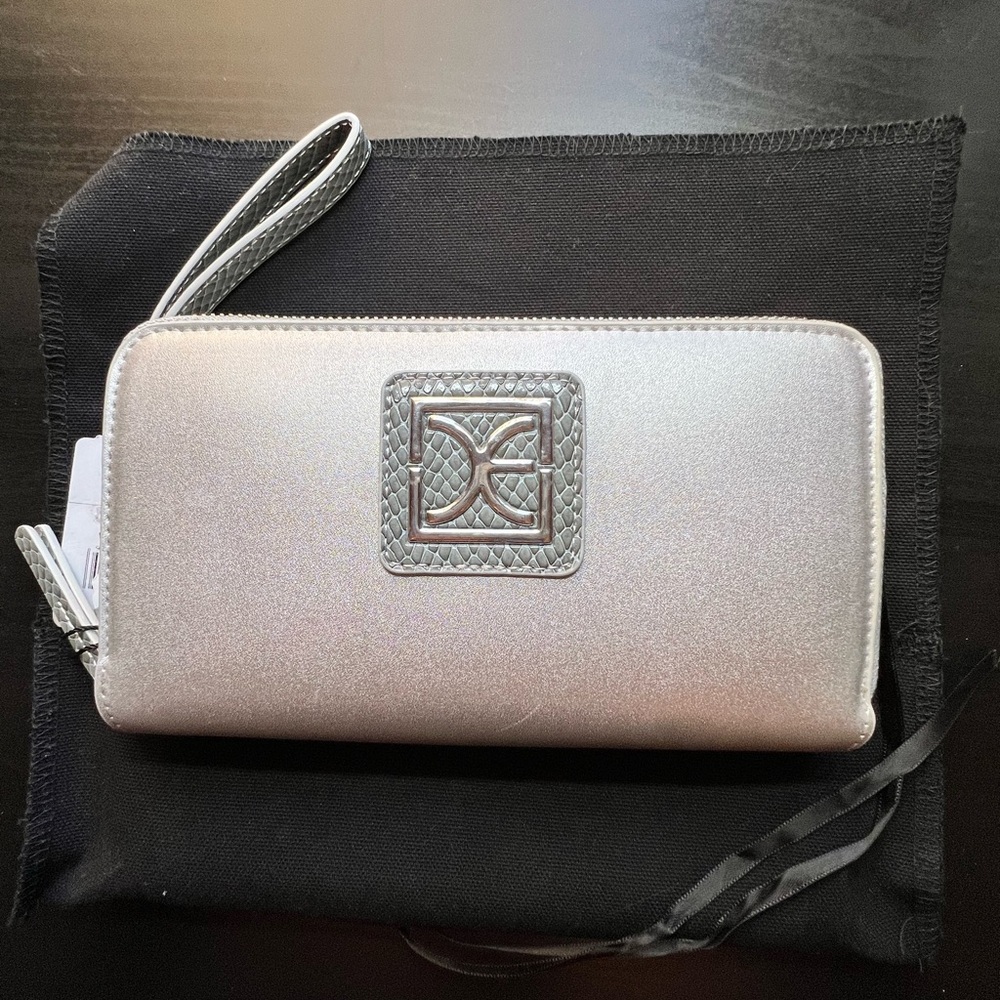 Elegant Silver Wristlet Wallet
